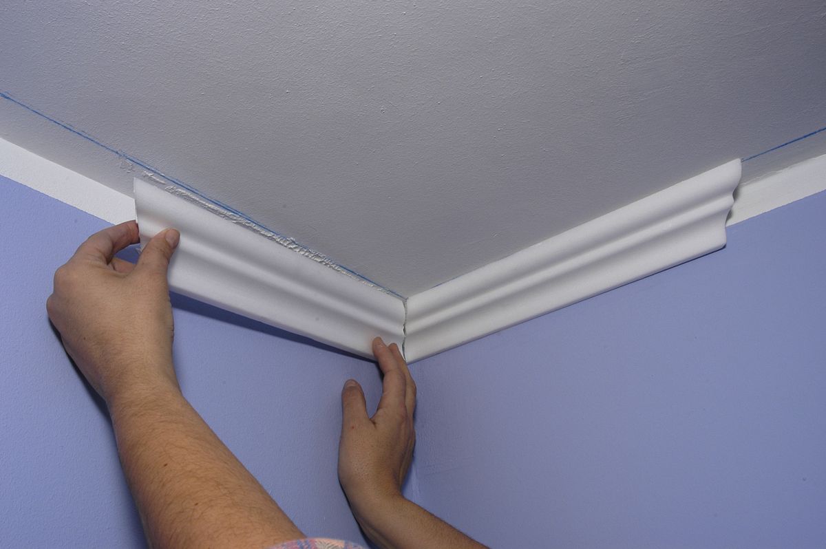 Colocación de cornisa de poliestireno paso 4