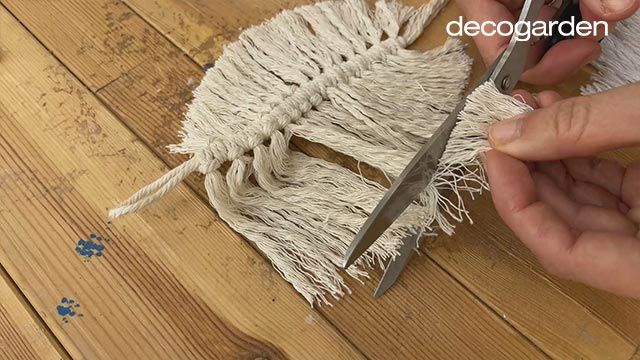 como hacer hojas de macrame paso 10