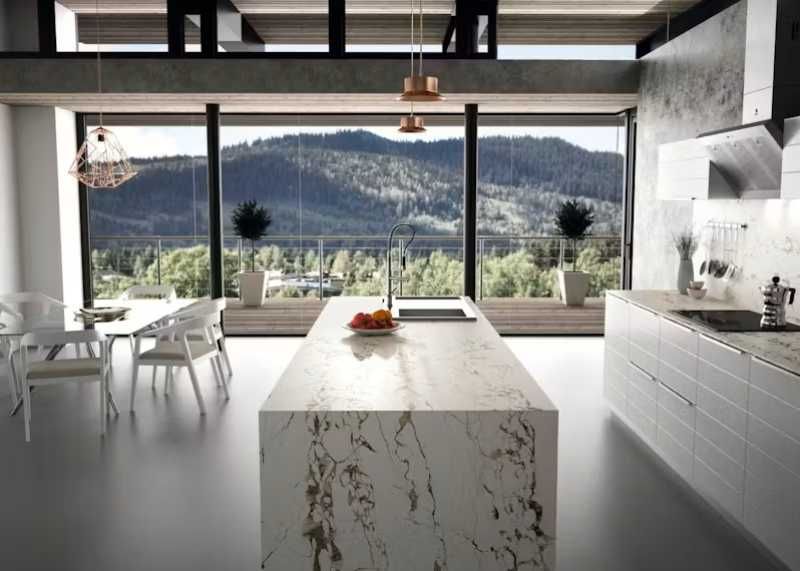 Cocina con suelo ultra-compacto.