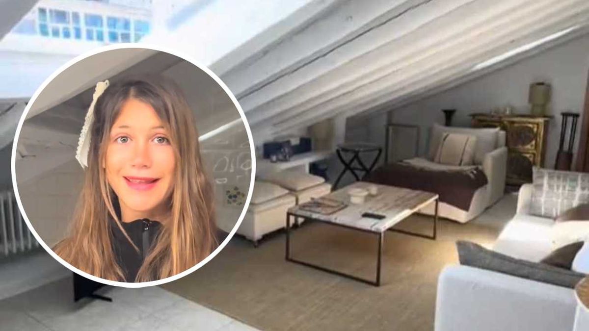 Miri Pérez y su mini buhardilla madrileña. / @miriperezc (TikTok)