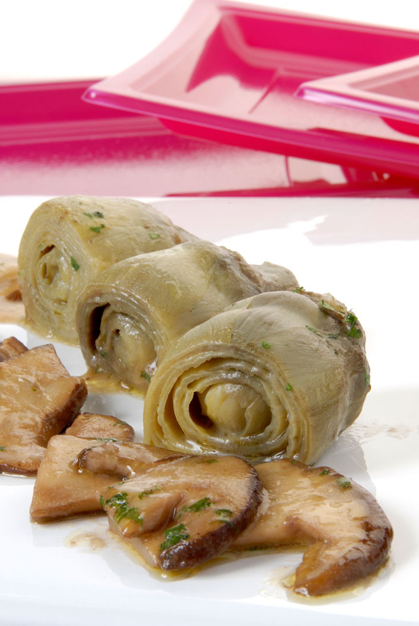 Guiso de alcachofas con hongos