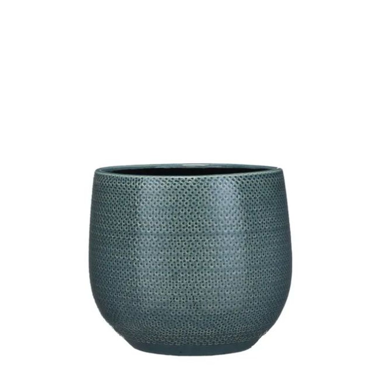 maceta de ceramica esmaltada gabriel azul leroy merlin