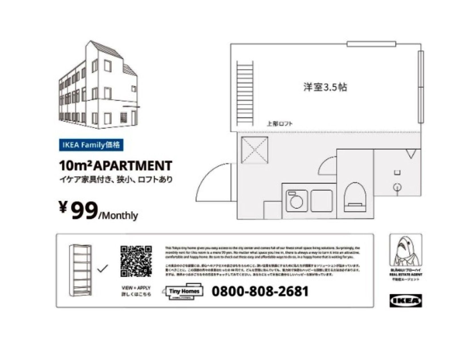 Plano del miniapartamento de Ikea
