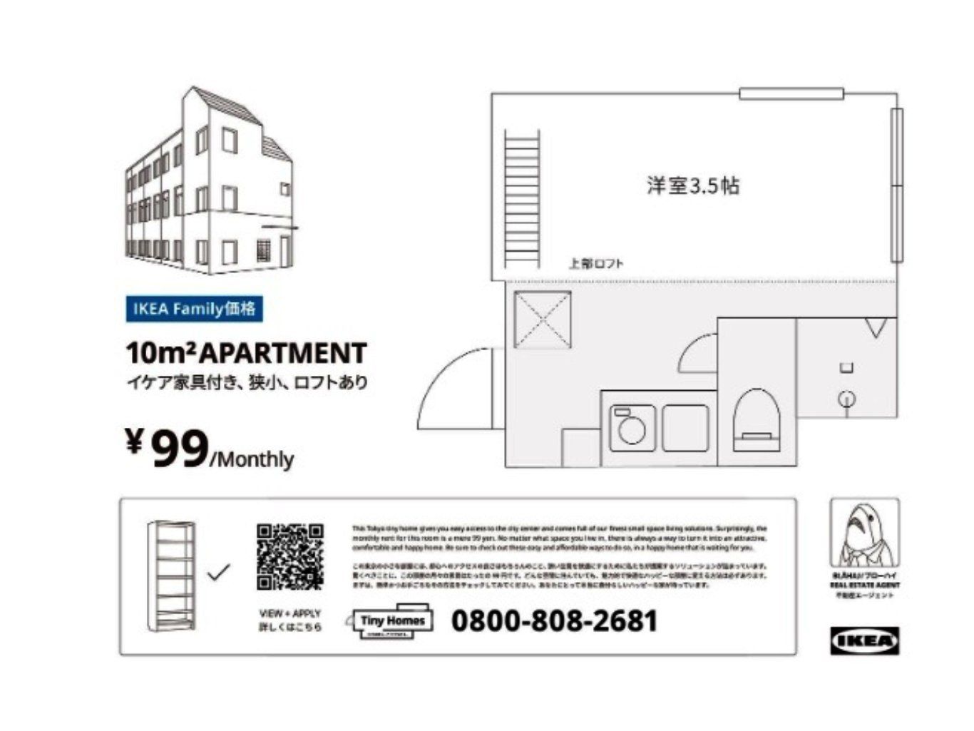 Plano del miniapartamento de Ikea
