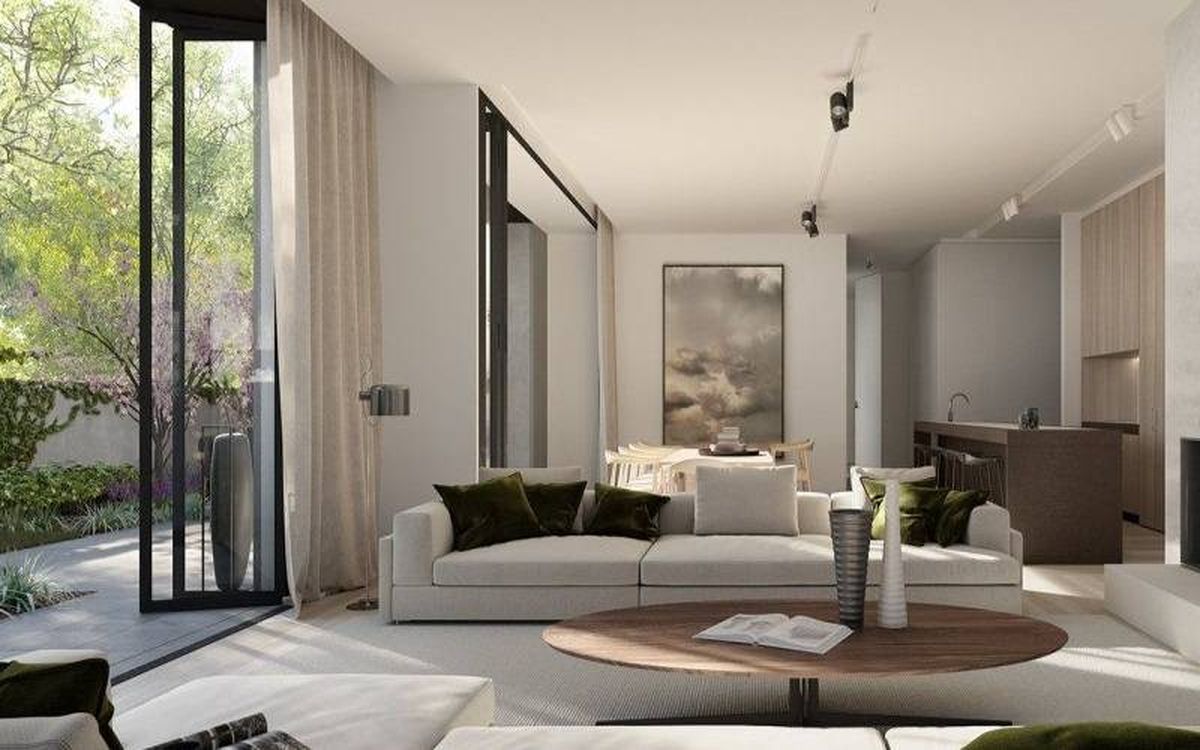 Salón de una casa minimalista.