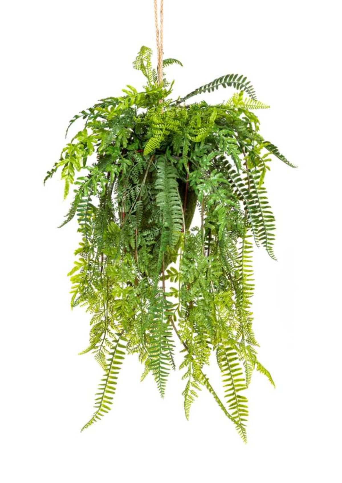 Helecho artificial colgante.