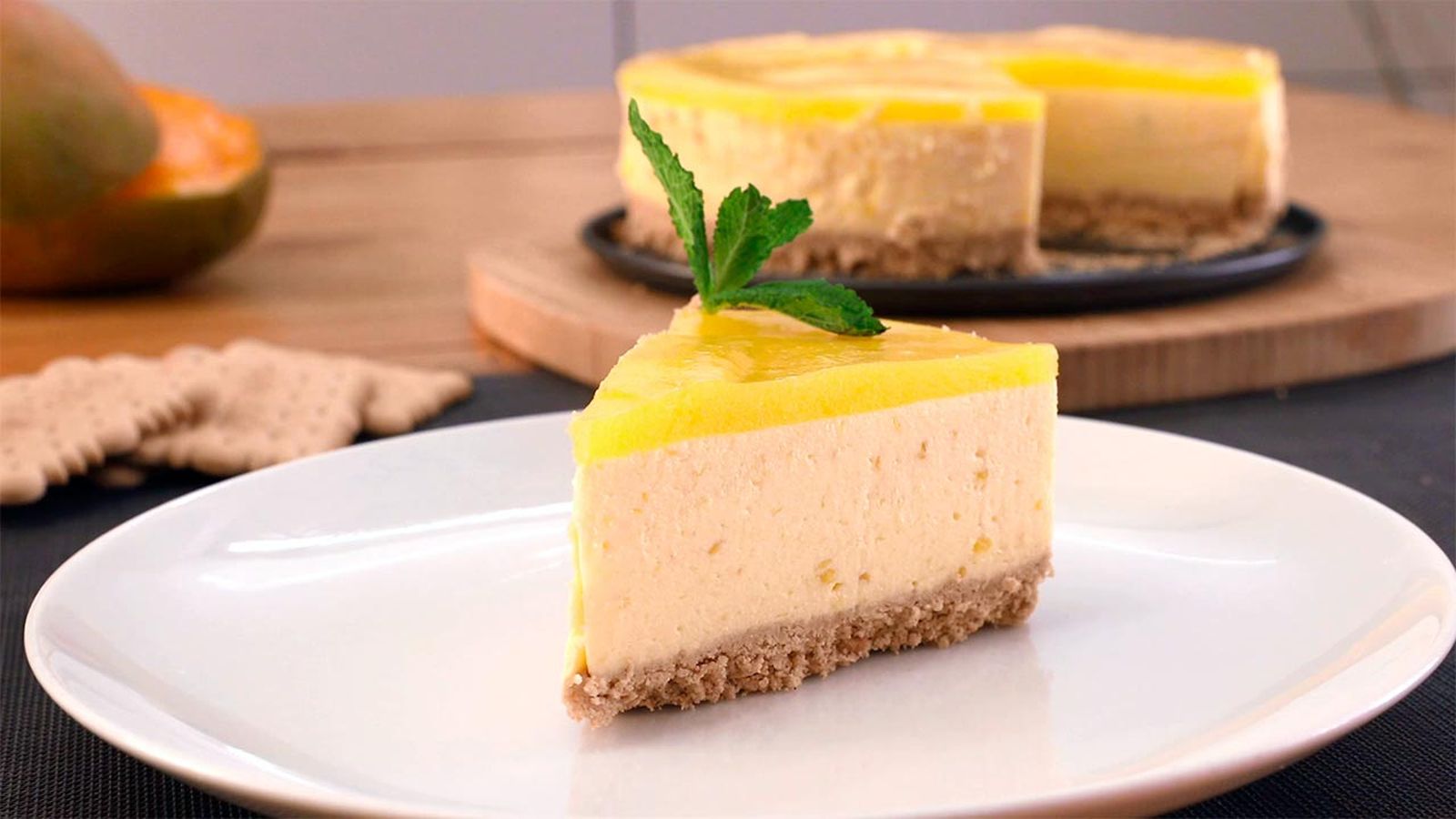 Receta de cheesecake de mango