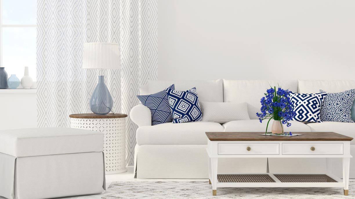 decora sofa cojines geometricos