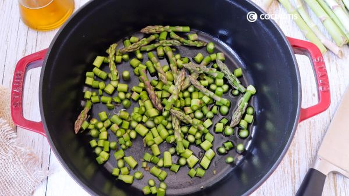 receta risotto de esparragos paso 1