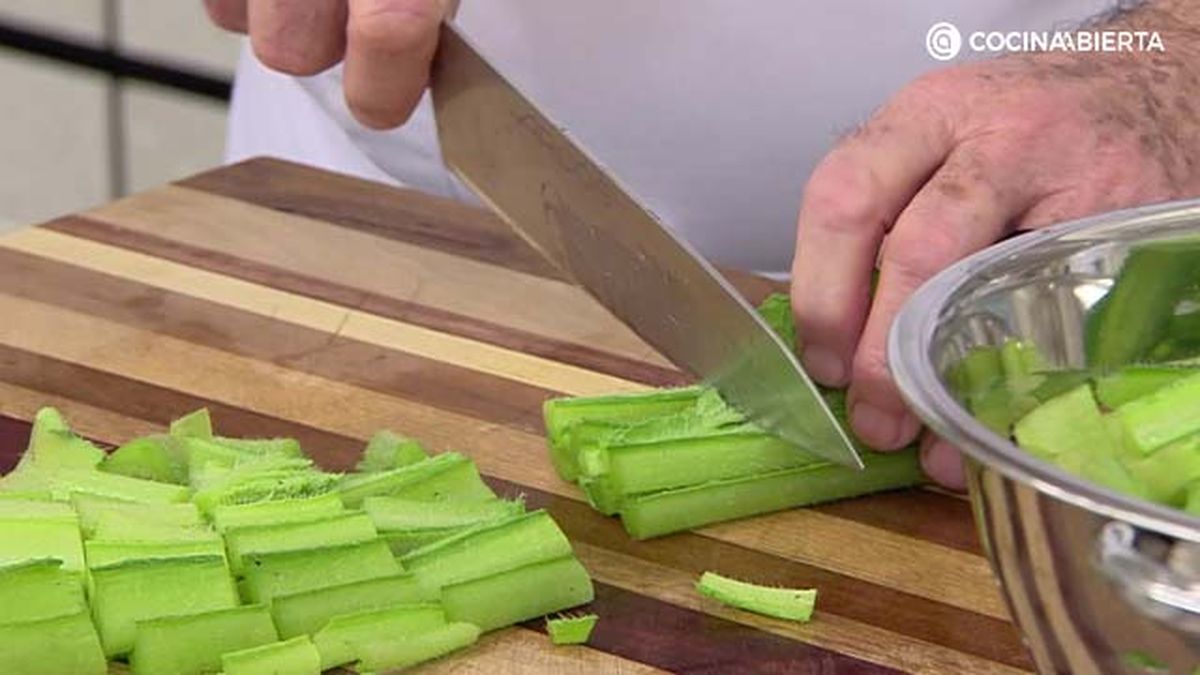 Borraja gratinada con pure de patata paso 1