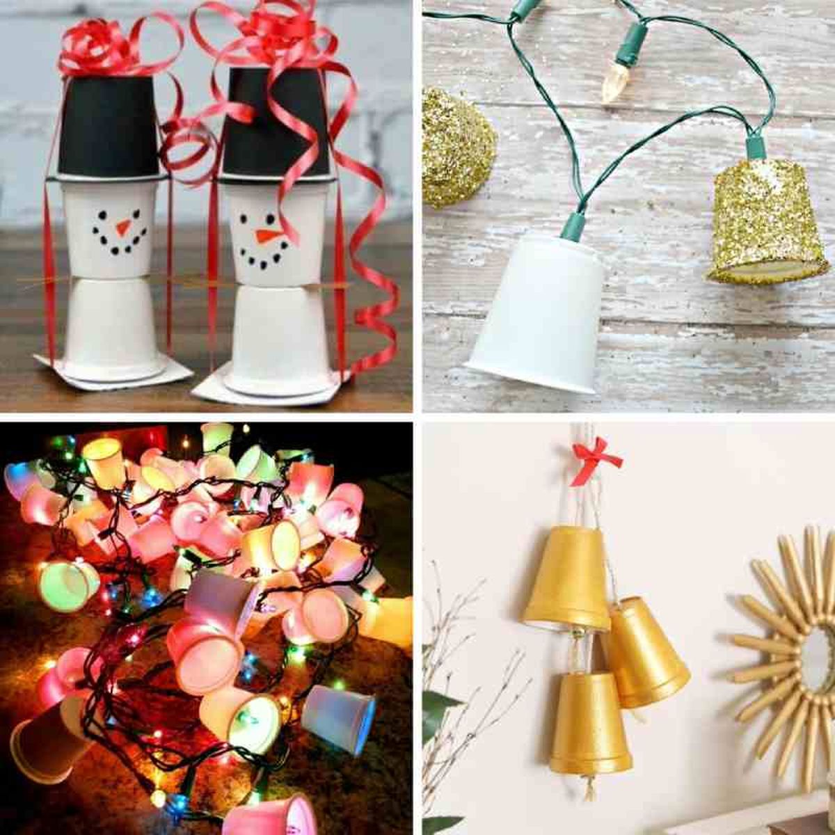 Decoración para Navidad con vasos de plástico / Pinterest