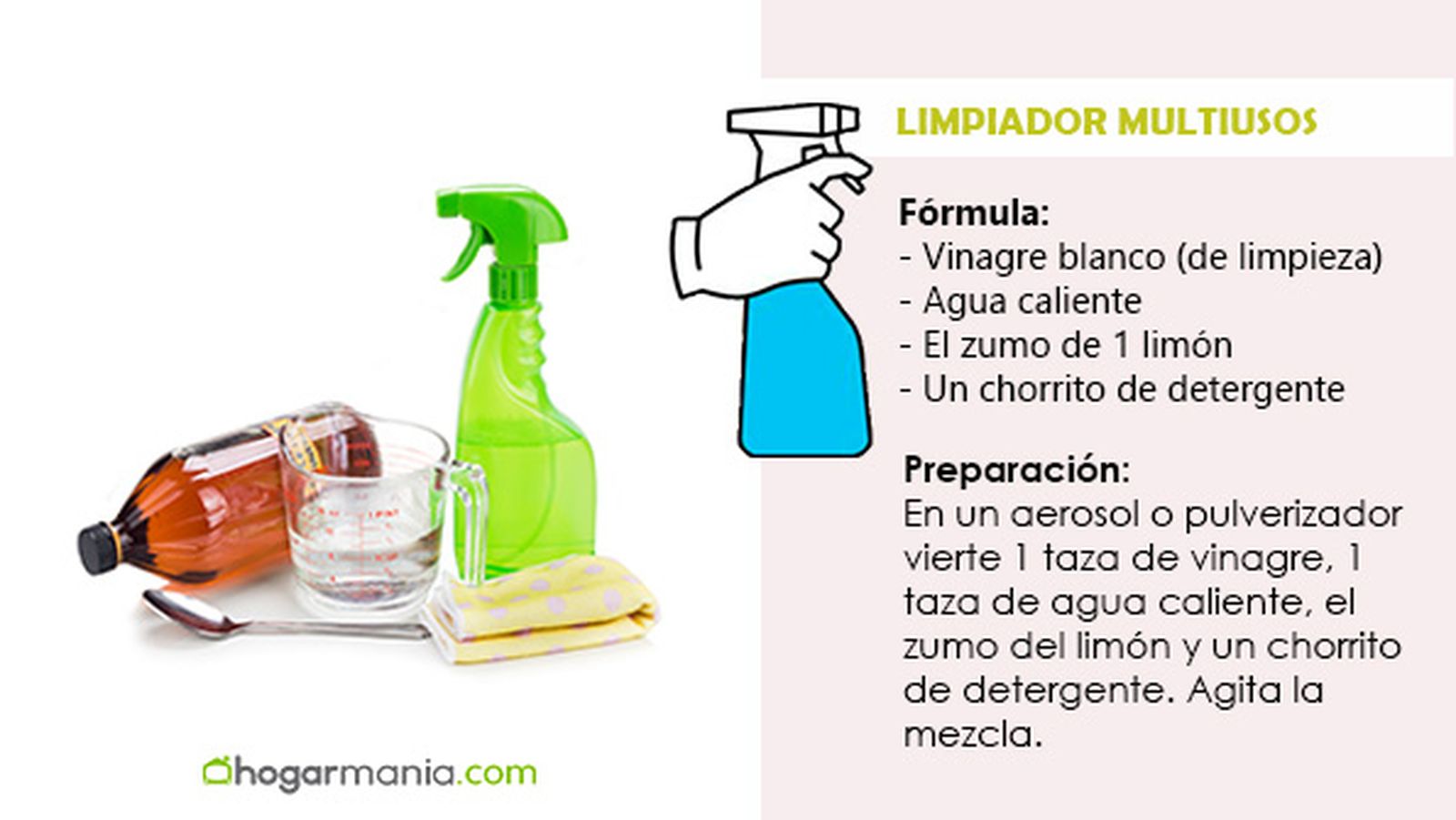 limpiador multiusos con vinagre blanco y limon para limpiar la nevera