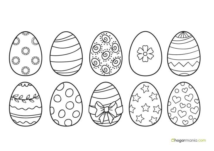 dibujos huevos pascua sencillos 1