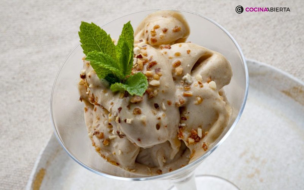 Helado de plátano y café, elaborado sin azúcar