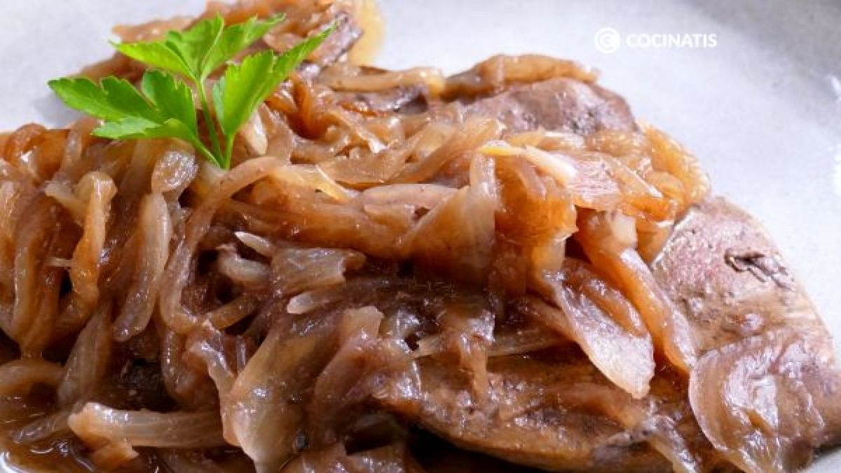 Receta hígado encebollado  paso 5