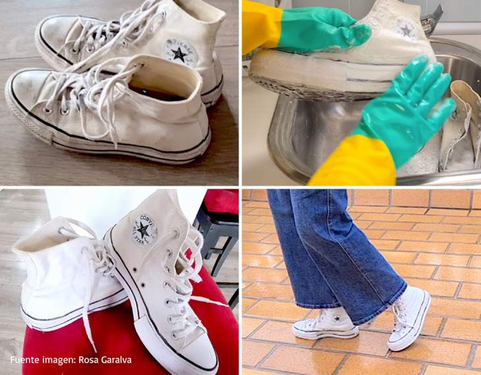 lavar zapatillas converse blancas con bicarbonato