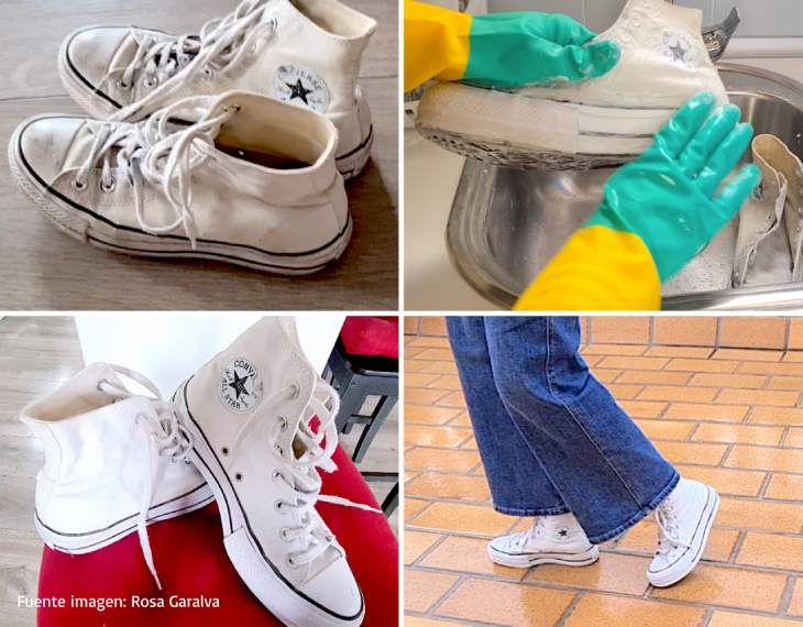 lavar zapatillas converse blancas con bicarbonato