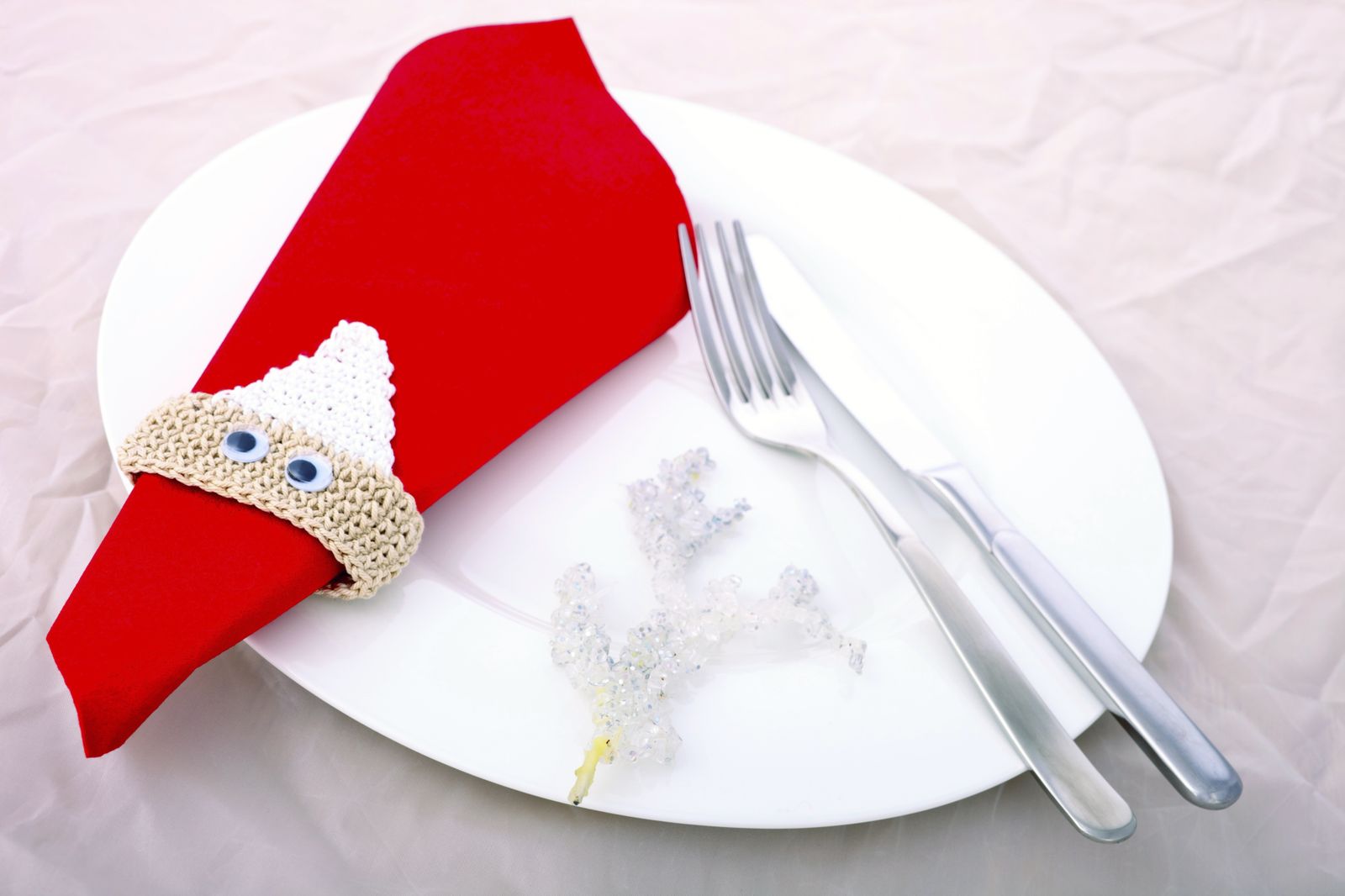 Servilletero de ganchillo Papa Noel 02