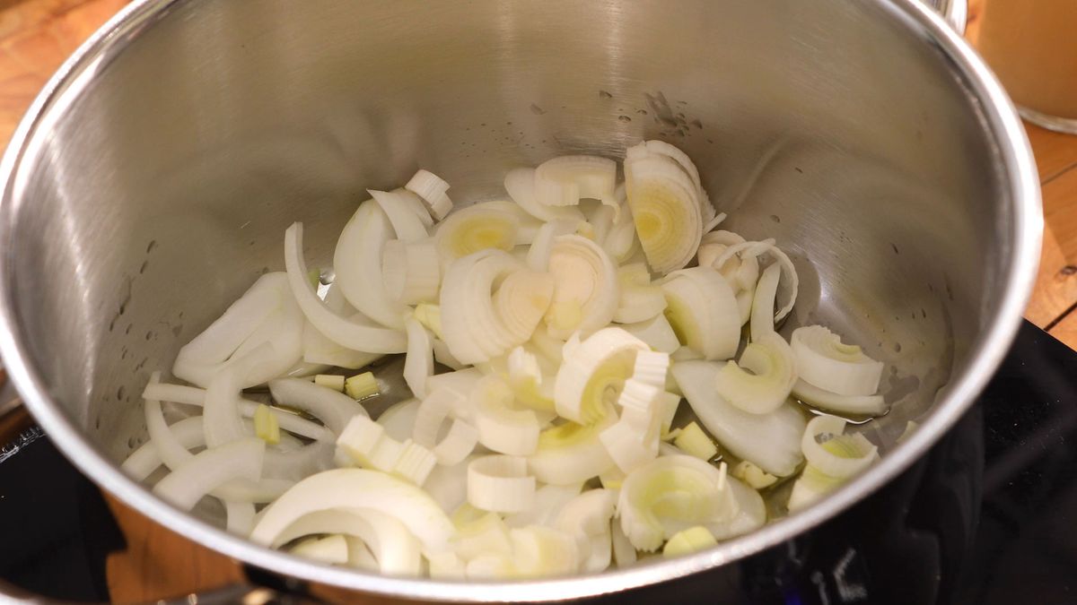 Crema de calabaza, calabacín y puerro   Paso 1