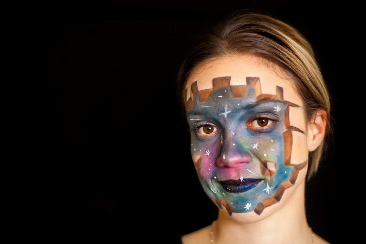 maquillaje 3d halloween espacio