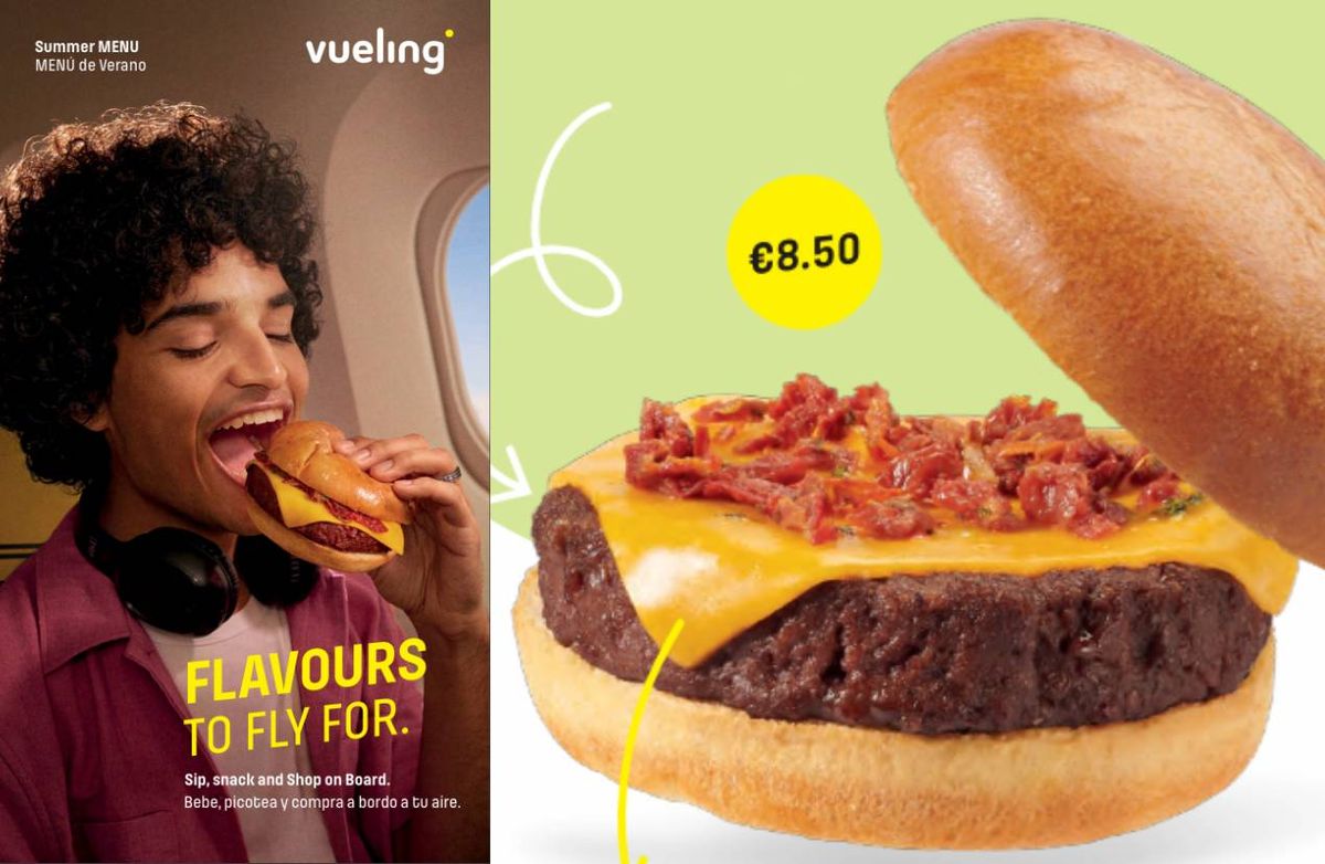 La nueva hamburguesa vegetal del menú de verano 2024 de Vueling