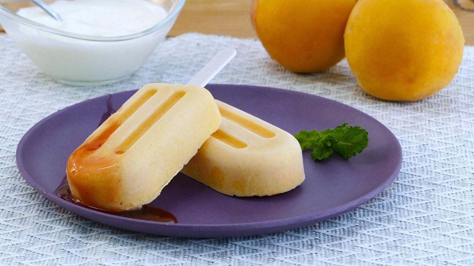 Receta de polos de melocotón y yogur natural