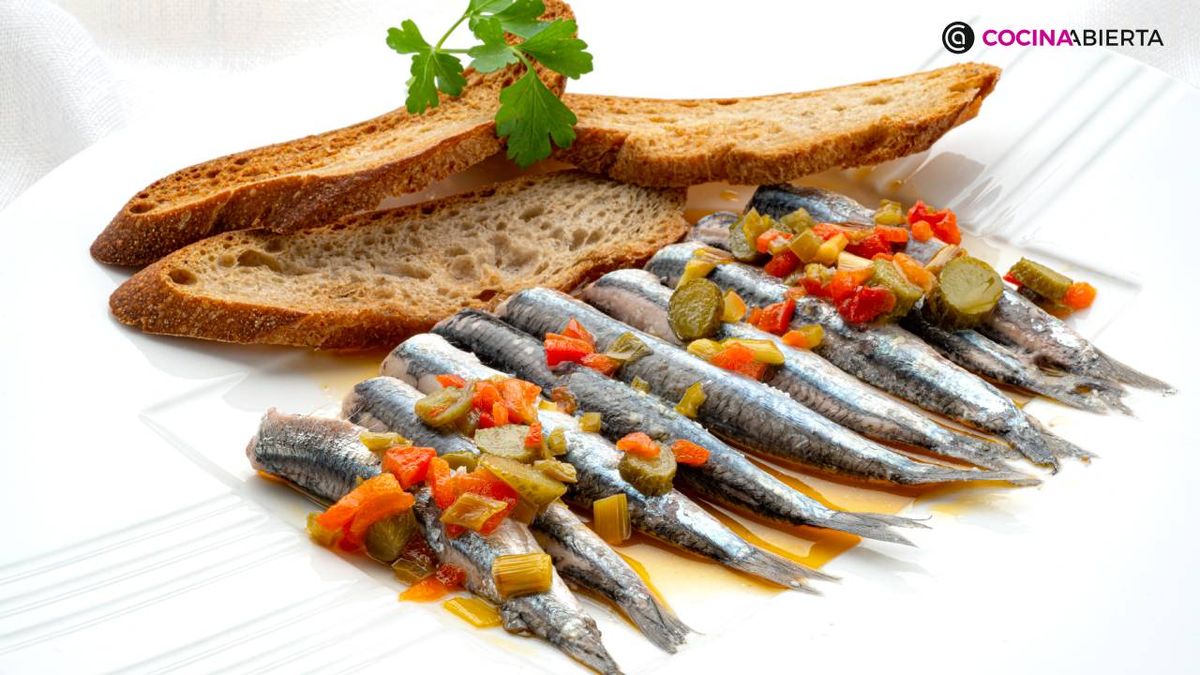 anchoas al vapor con vinagreta receta