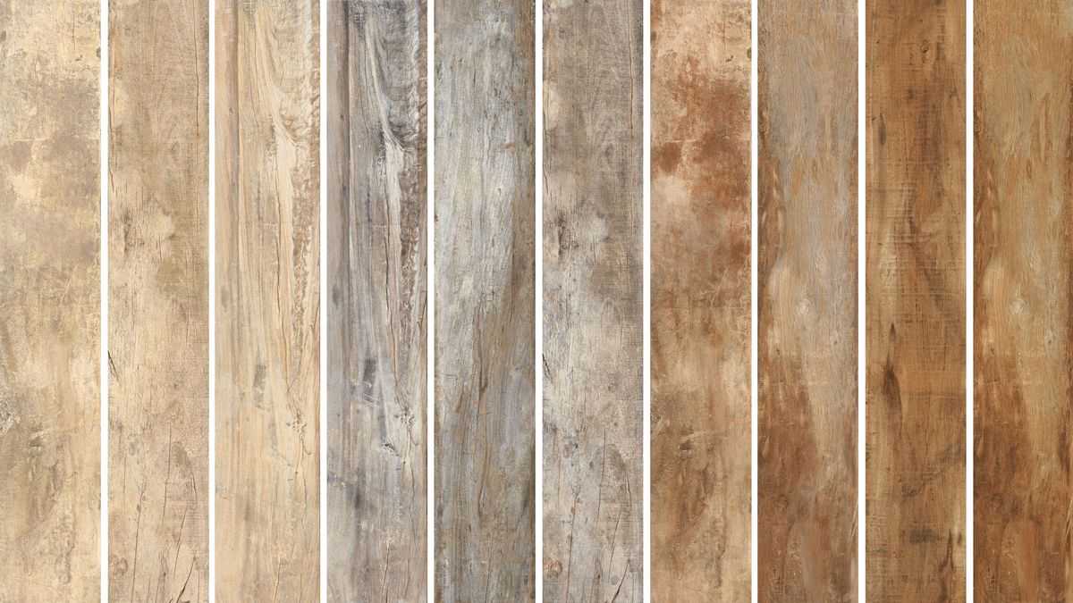 Suelos de gres porcelánicos con acabado desgastado modelos