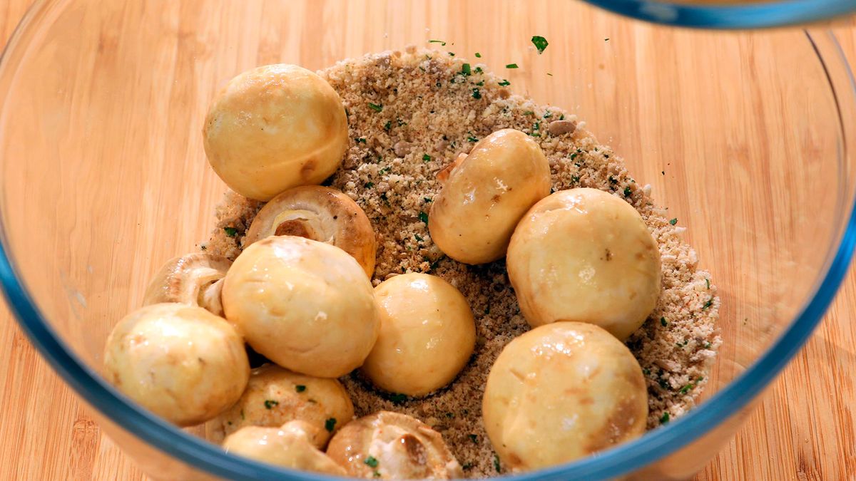 Champiñones crujientes al horno   Paso 4