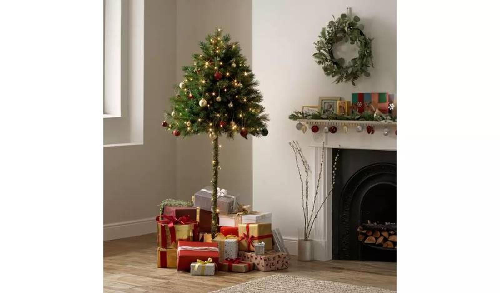 Habitat 6ft Half Parasol Christmas Tree.