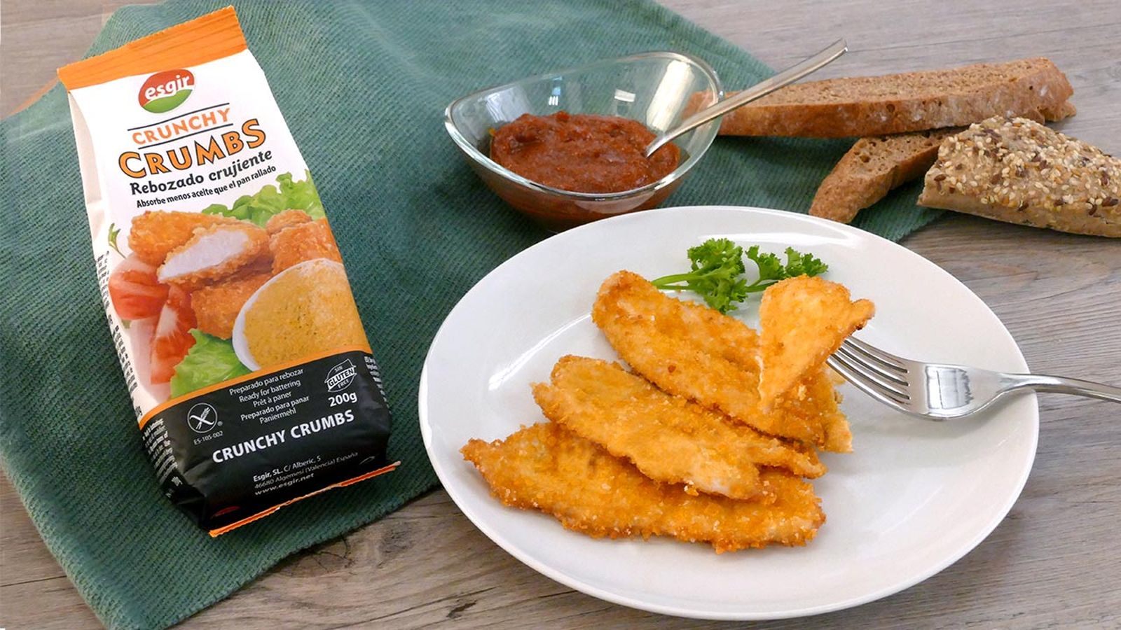 Receta de pechugas de pollo rebozadas con salsa barbacoa