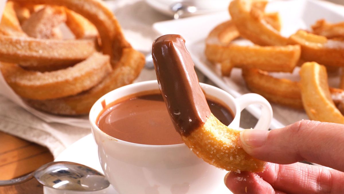 churros con chocolate  paso 6