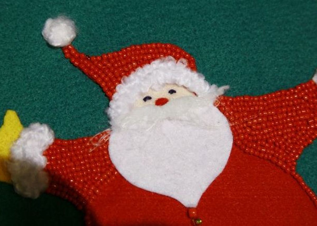 Calcetín de Navidad de fieltro paso 13