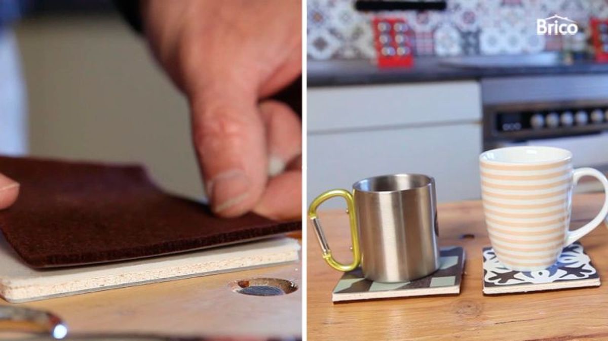 Colocar el fieltro para finalizar el posavasos