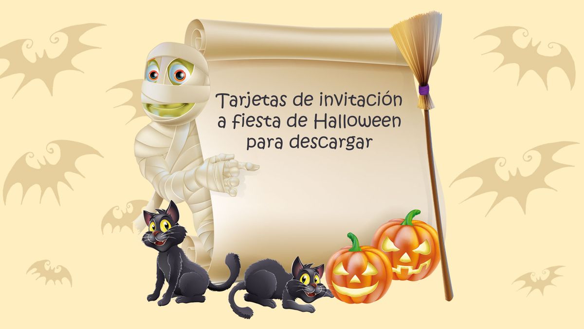 Tarjetas de invitación a fiesta de Halloween para descargar
