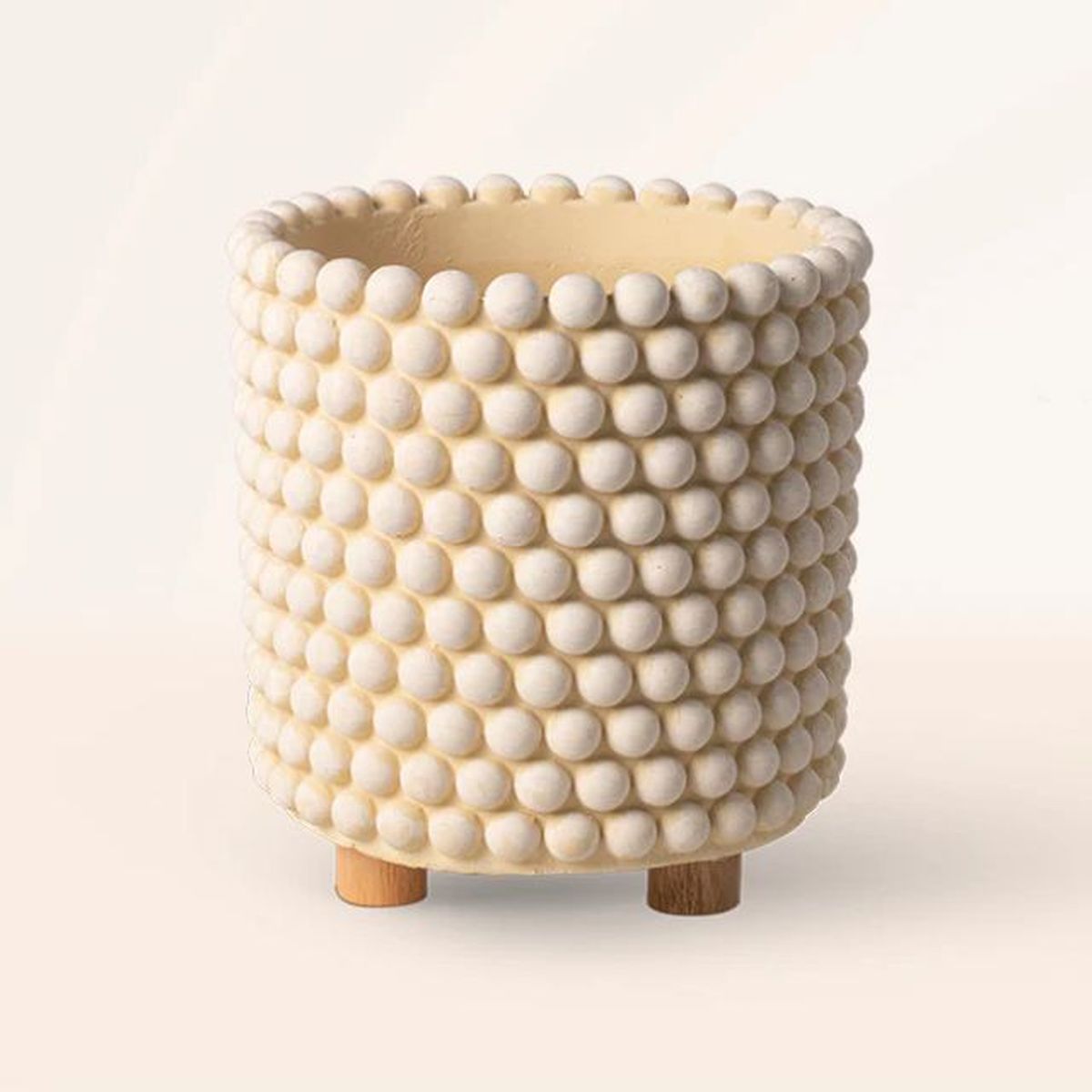 maceta de ceramica blanco beige