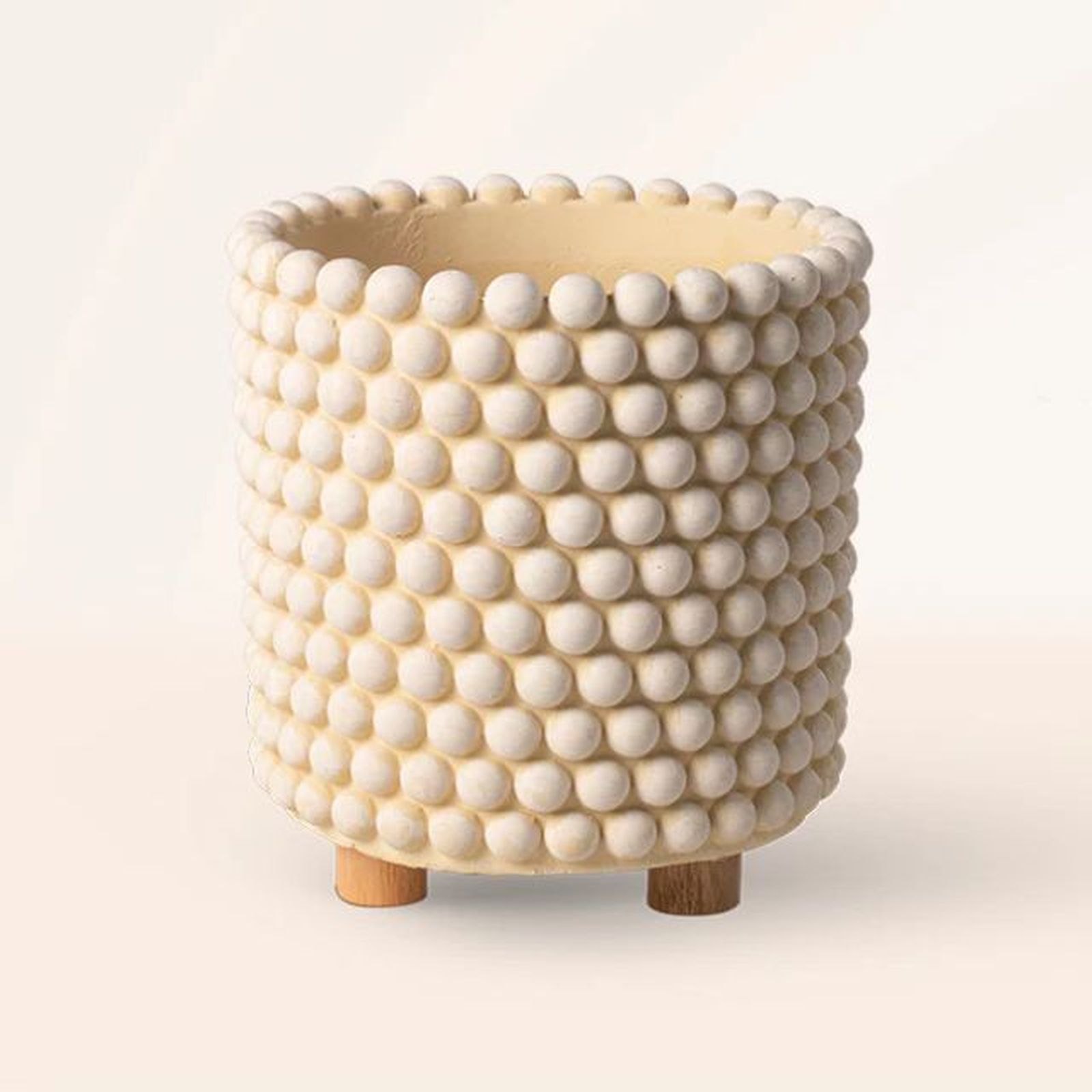maceta de ceramica blanco beige