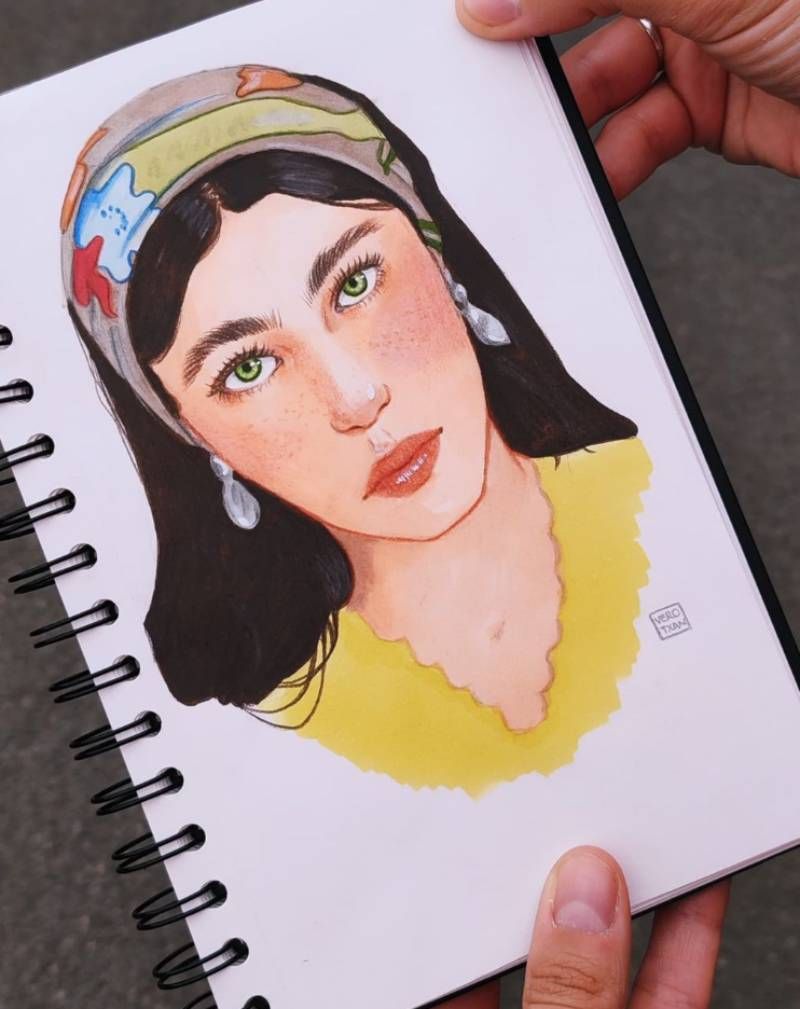 Dibujo hecho con rotuladores de alcohol en sketchbook. / Autora: Verotxan