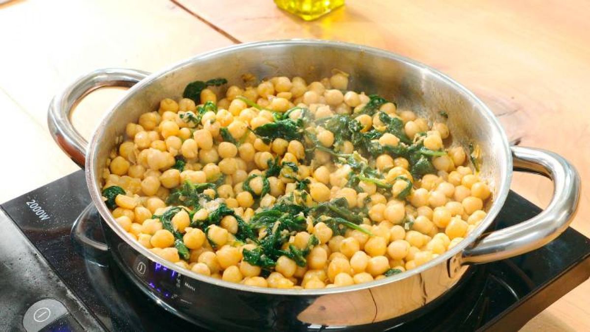 Garbanzos con espinacas   Paso 3