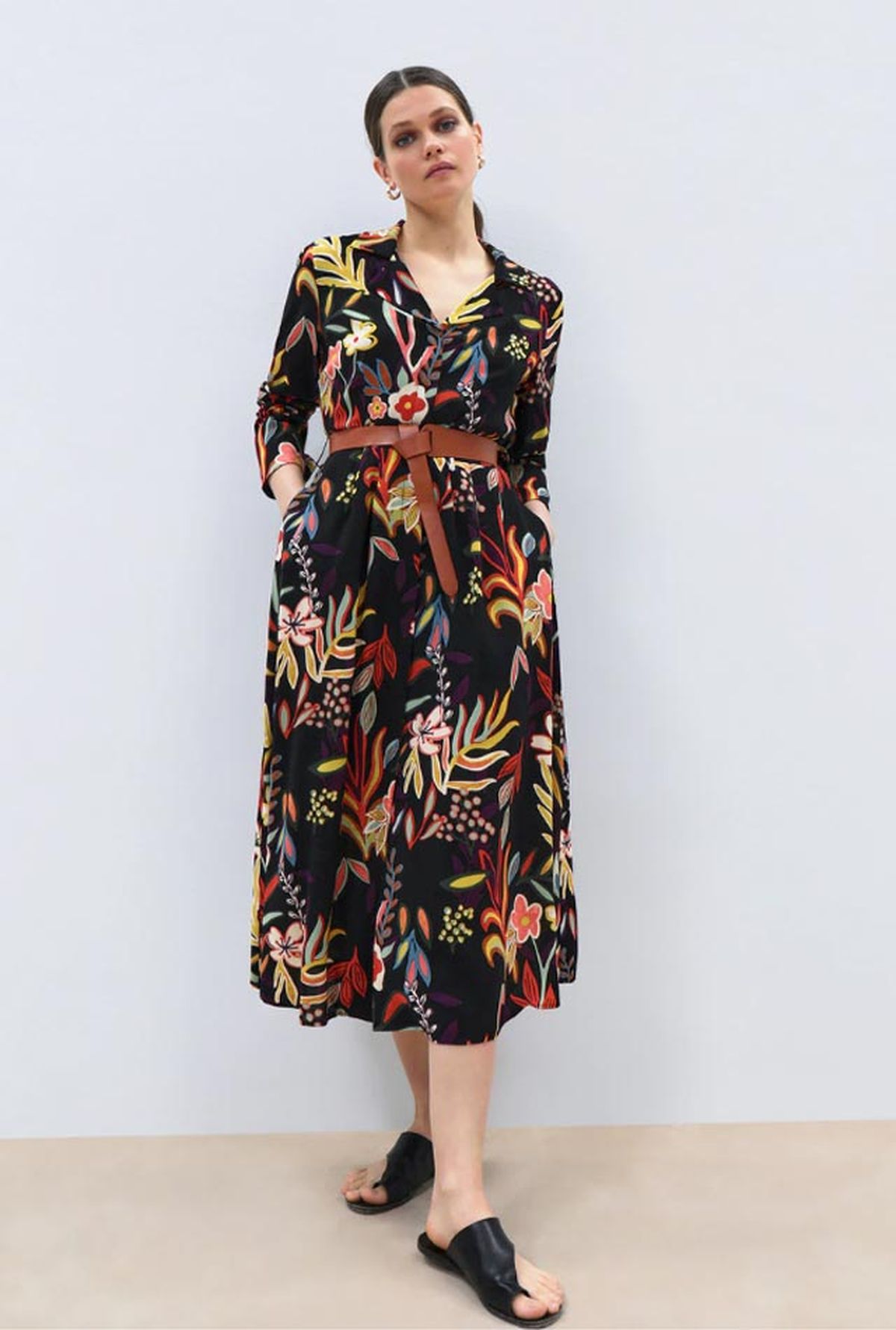 los vestidos de flores tendencia para este verano largo manga larga