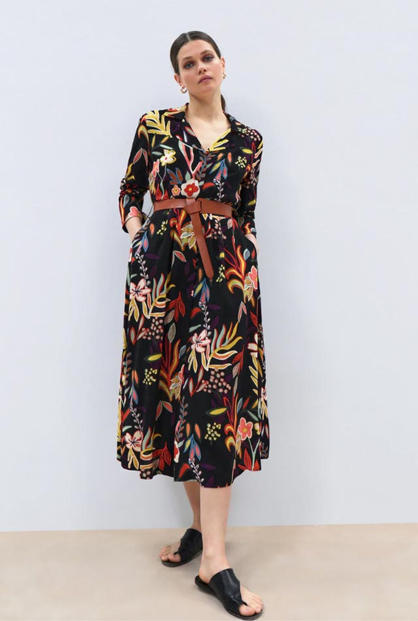 los vestidos de flores tendencia para este verano largo manga larga
