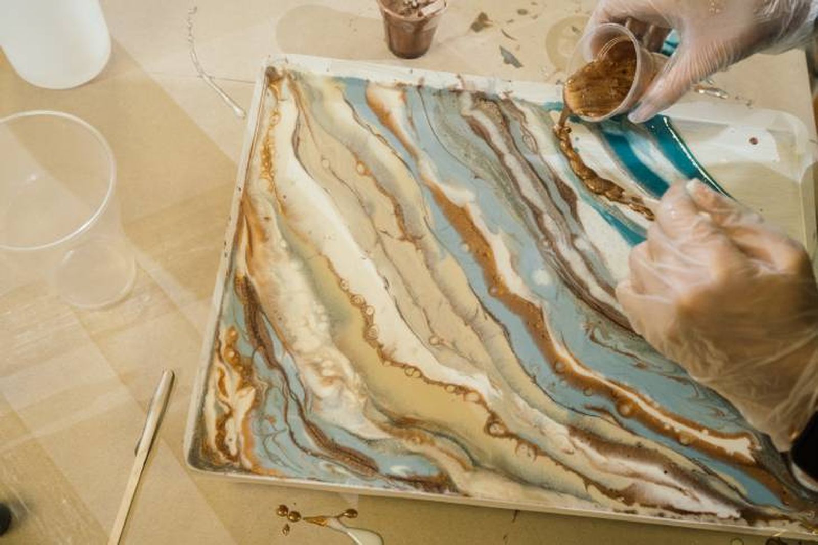 cuadro arte fluido o pouring