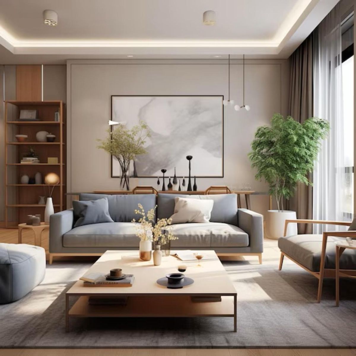 Salón elegante con buena distribución.