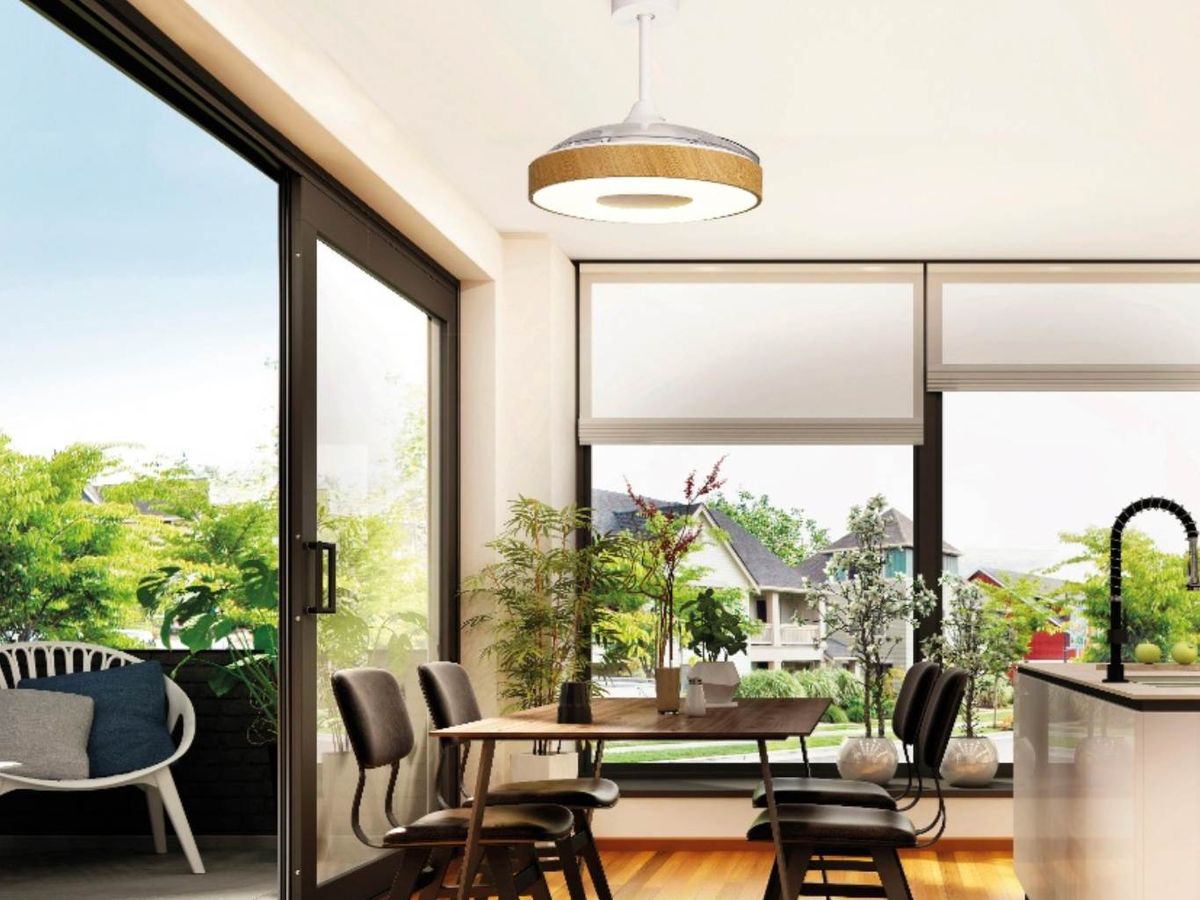 Ventilador de techo con luz retráctil Mantra Coin