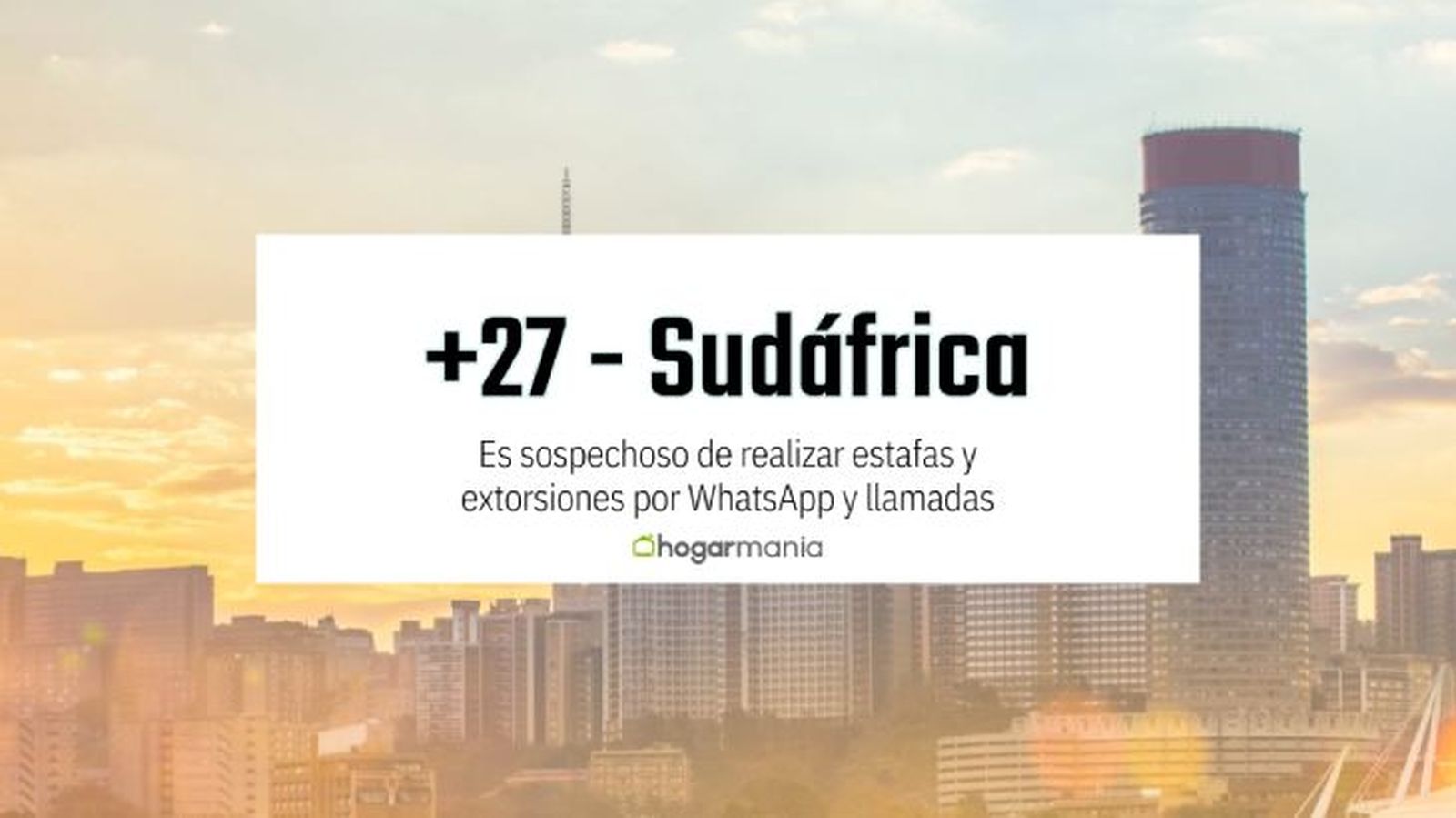 El prefijo +27 es un código telefónico internacional que pertenece a Sudáfrica
