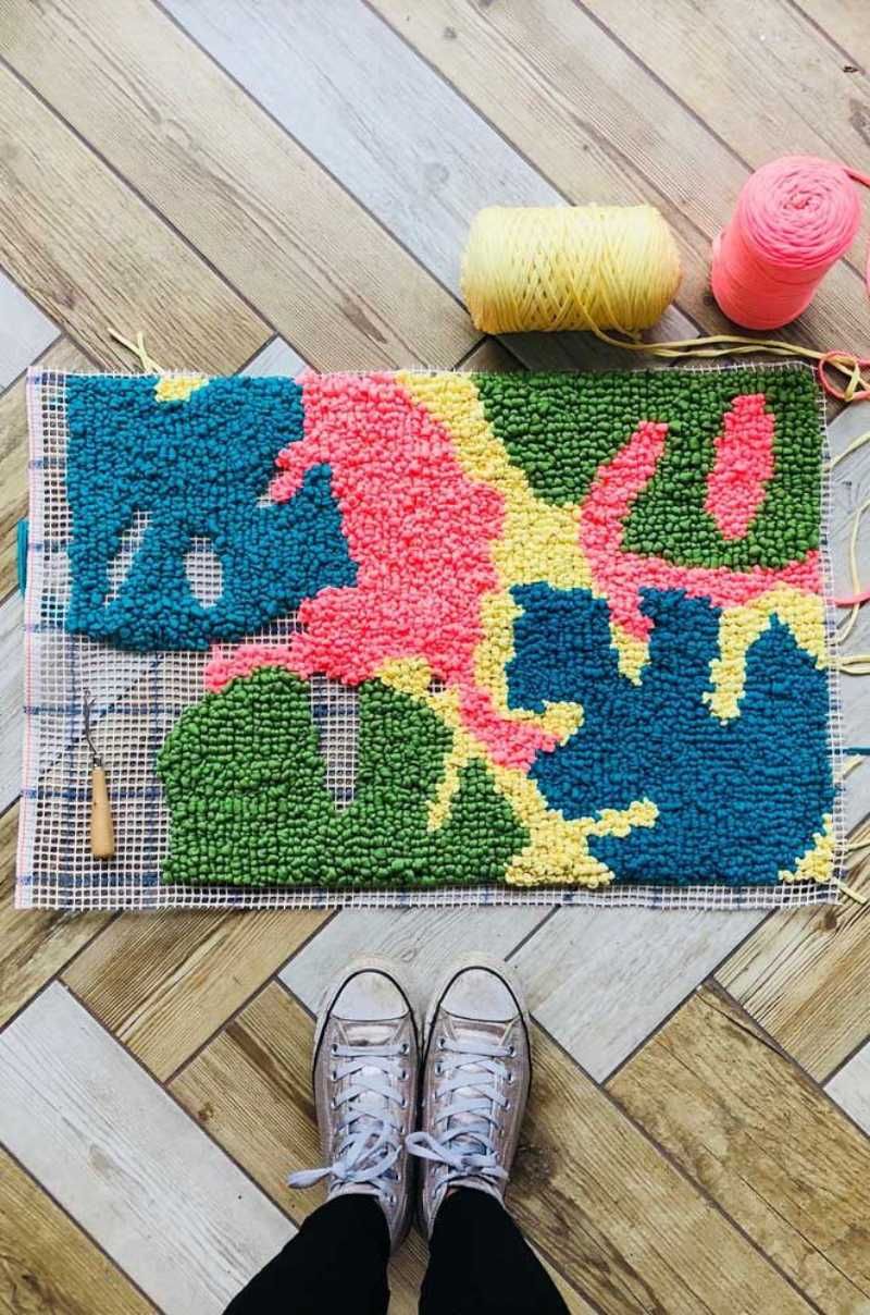 Alfombra de lana hecha a mano.