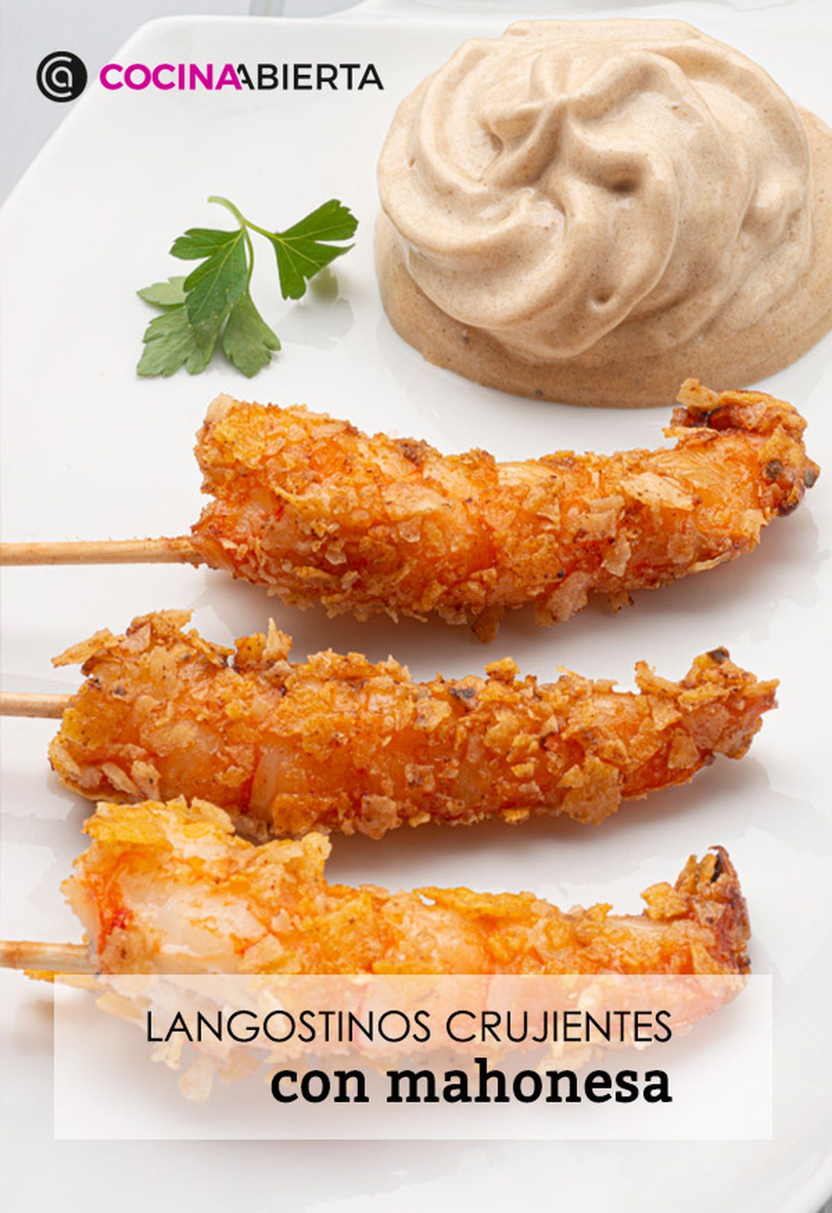 KARL66740320 langostinos crujientes con mahonesa receta joseba arguinano presentacion
