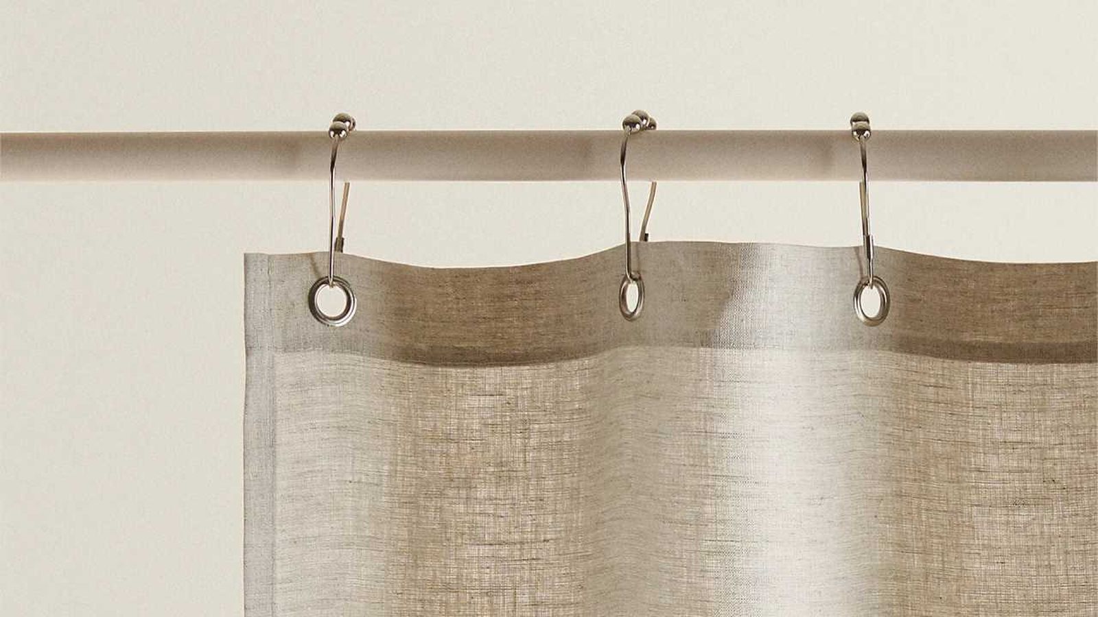 Cortina de baño de lino.