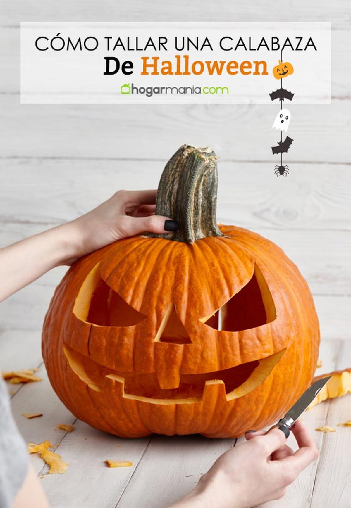 como tallar calabaza halloween pin