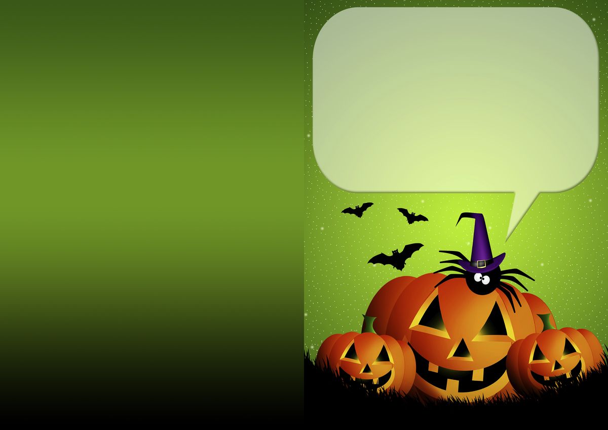 Tarjetas para una fiesta de Halloween   postal calabazas